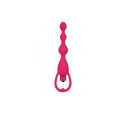  Silicone Vibrating Pleasure Beads With Removable 3 Speed Stimulator 5.75 inch Pink  